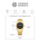 Gold- und Schwarzfarbene Edelstahl-Uhr 40mm