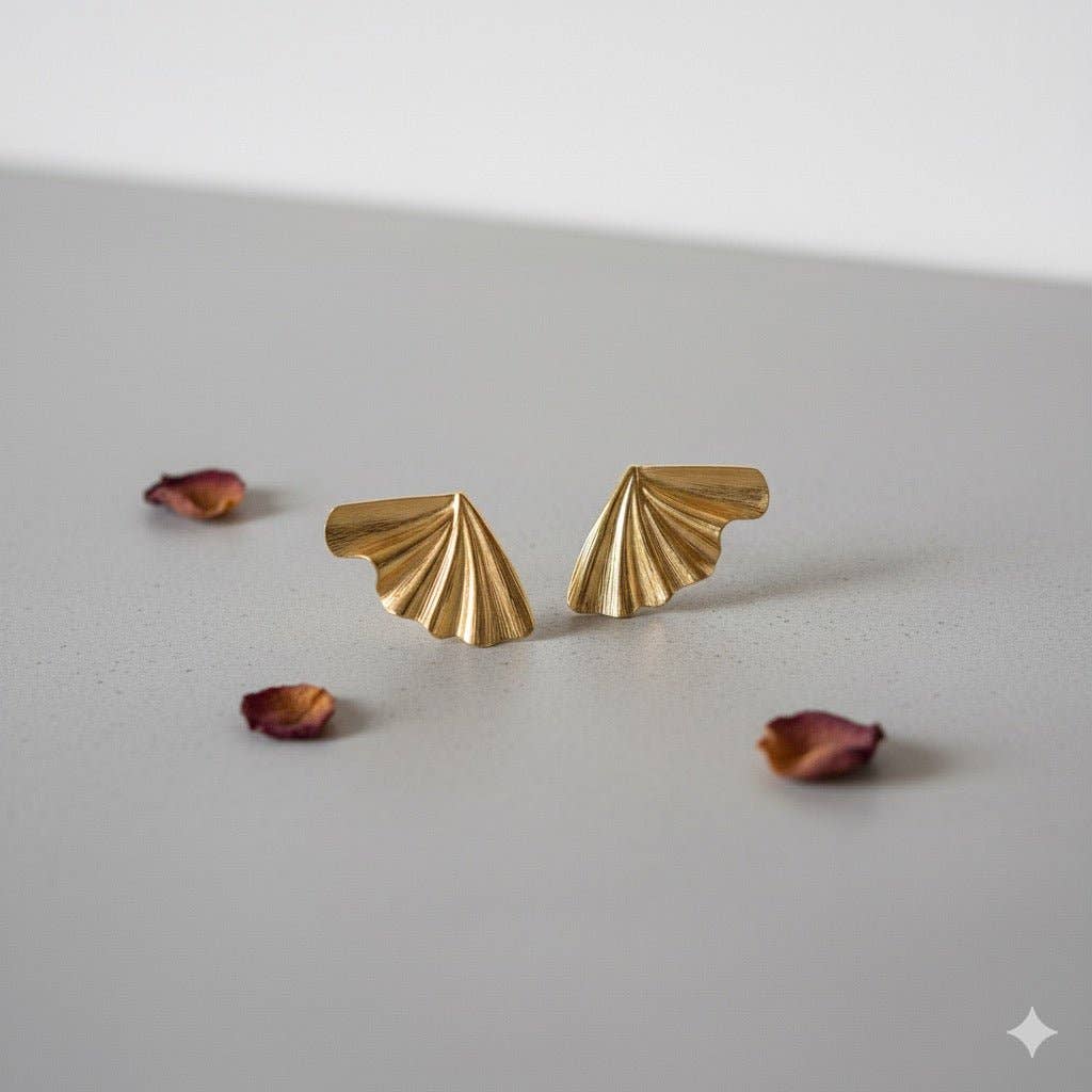 SOLEA - Große Blatt-Ohrringe Gold