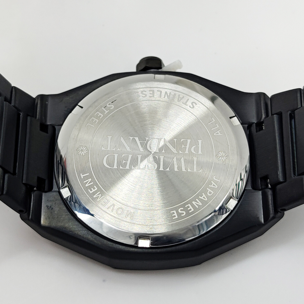 Schwarze Edelstahl Uhr 40 mm – Saphirglas