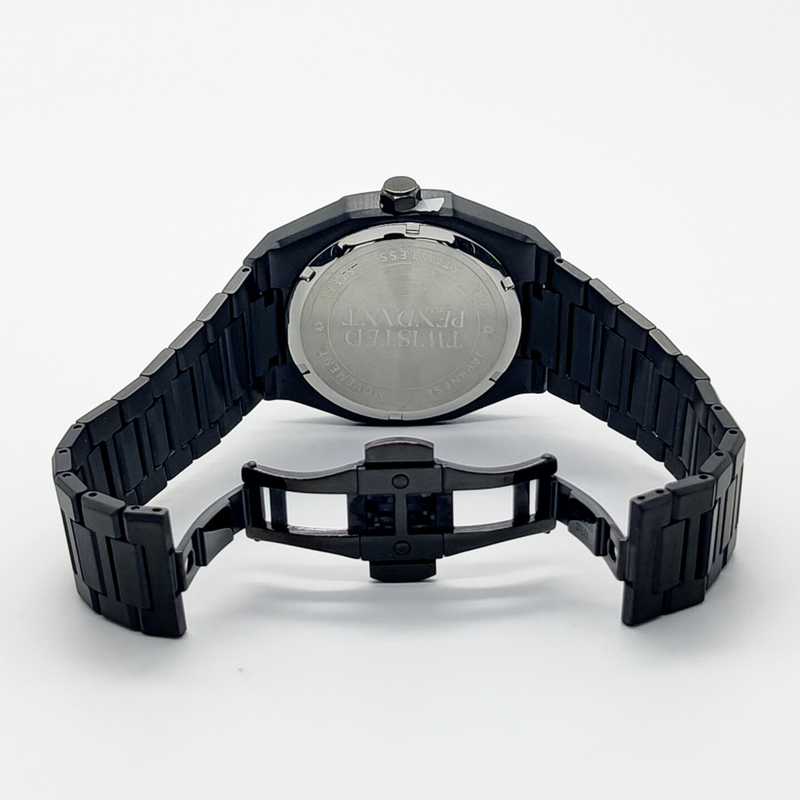 Schwarze Edelstahl Uhr 40 mm – Saphirglas