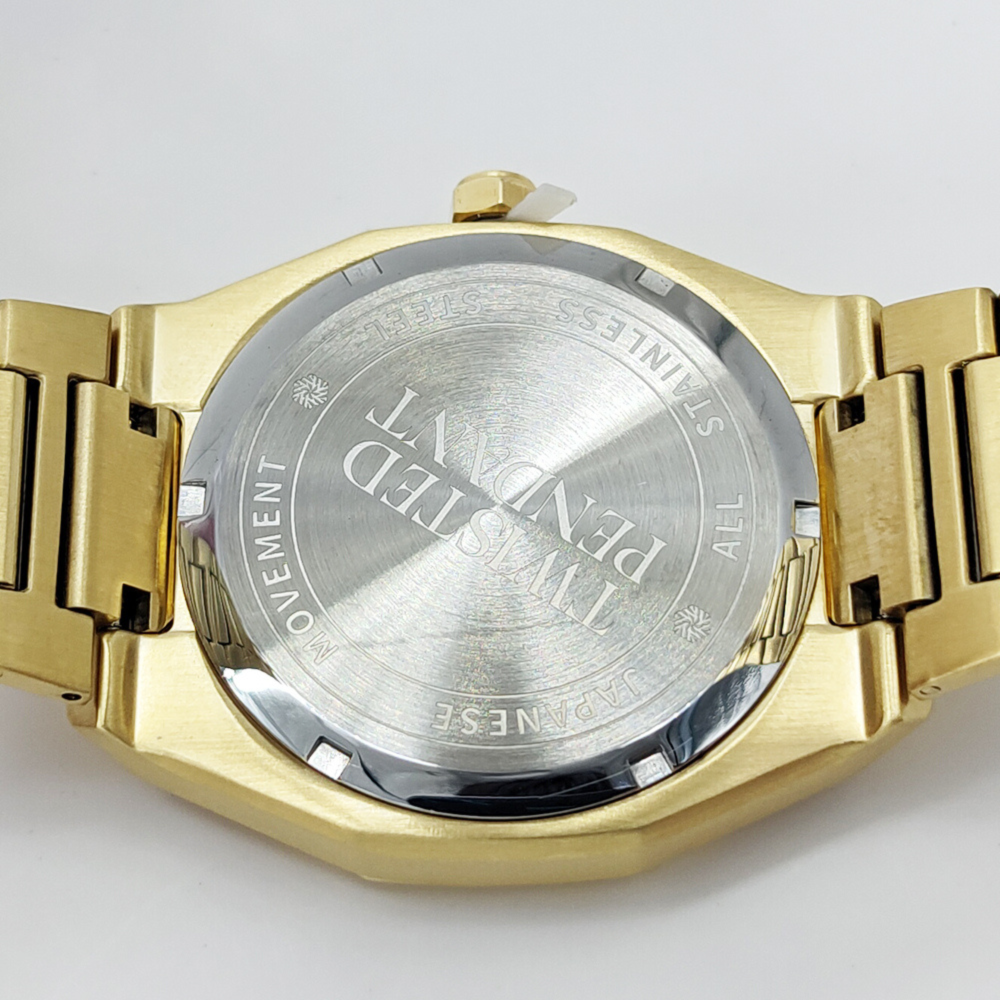 Gold- und Schwarzfarbene Edelstahl-Uhr 40mm