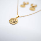 Necklace with "Devil's Eye" pendant made of 18-karat gold-plated stainless steel