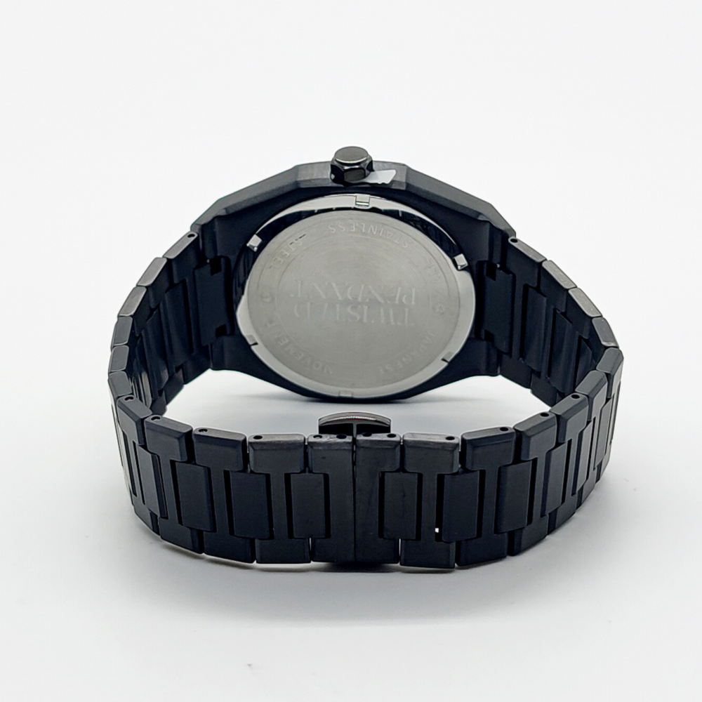 Schwarze Edelstahl Uhr 40 mm – Saphirglas