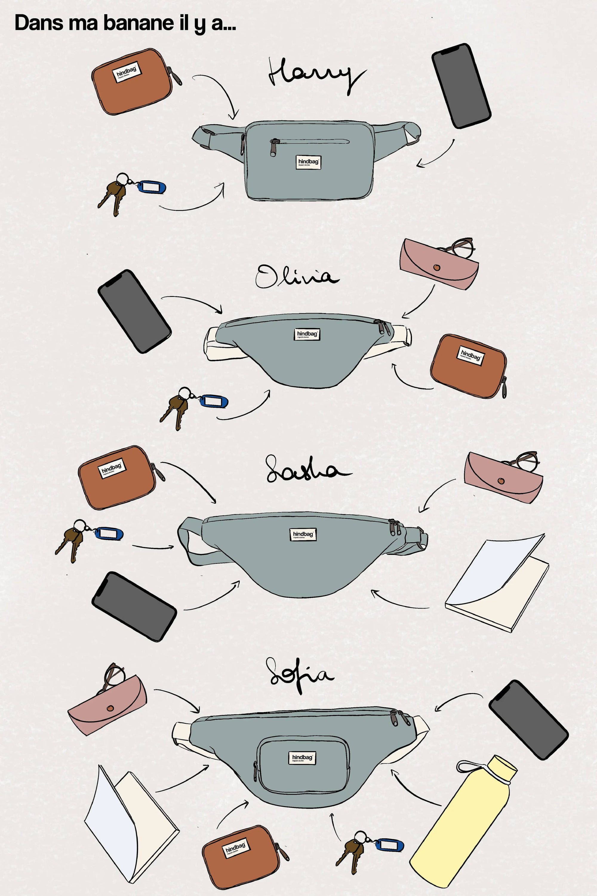 Olivia gesteppte Gürteltasche in Electric Blue