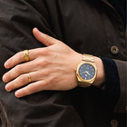 Gold- und Schwarzfarbene Edelstahl-Uhr 40mm