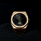 Gold- und Schwarzfarbene Edelstahl-Uhr 40mm