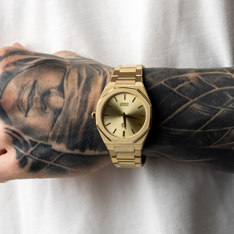 Goldene Edelstahl-Uhr · 40 mm